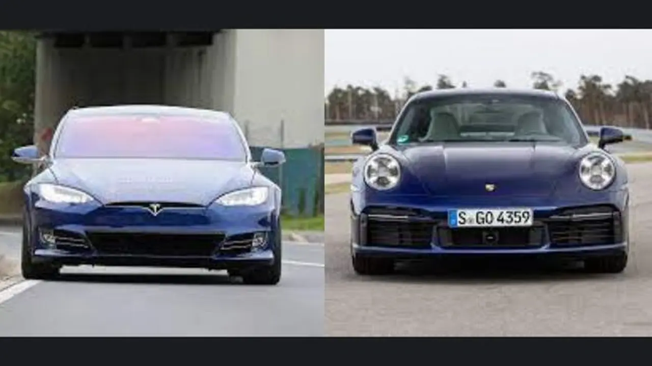 Porsche 911 Turbo S vs Tesla Model X Plaid