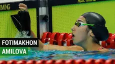Berita  video atlet putri Uzbekistan, Fotimakhon Amilova cabang olahraga para renang mencetak 2 rekor dunia di Asian Para Games 2018.