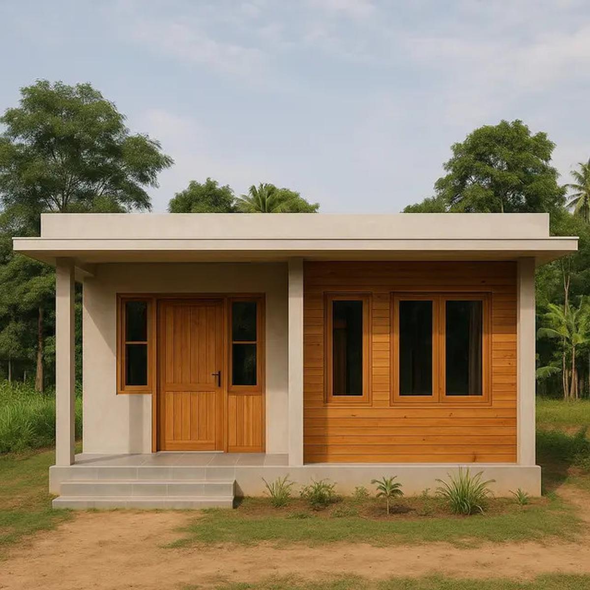 7 Gambar Rumah Sederhana Ukuran 6x9 di Kampung dengan Atap Datar