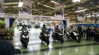 Yamaha XMax yang diproduksi di pabrik Yamaha Pulogadung di ekspor ke Eropa dan beberapa negara lainnya. (Arief/Liputan6.com)