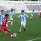 Momen Timnas Indonesia U-20 saat kalahkan Argentina U-20 dengan skor 2-1 pada laga pertama Seoul On Earth Us Cup 2024 di Korea Selatan, Rabu (28/8/2024) sore WIB. (PSSI)