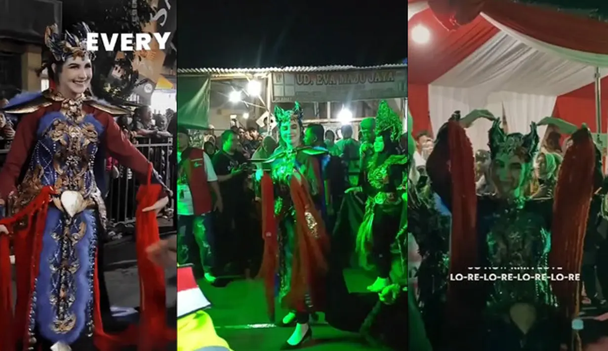 Istri Wakil Gubernur Jawa Timur, Arumi Bachsin hadir dalam Pesona Gondang Legi ke-10 di Malang Jawa Timur. Berikut istri Ermil Dardak itu saat mengikuti karnaval Pesona Gondang Legi yang digelar pada Sabtu (11/11). [dok. Instagram]