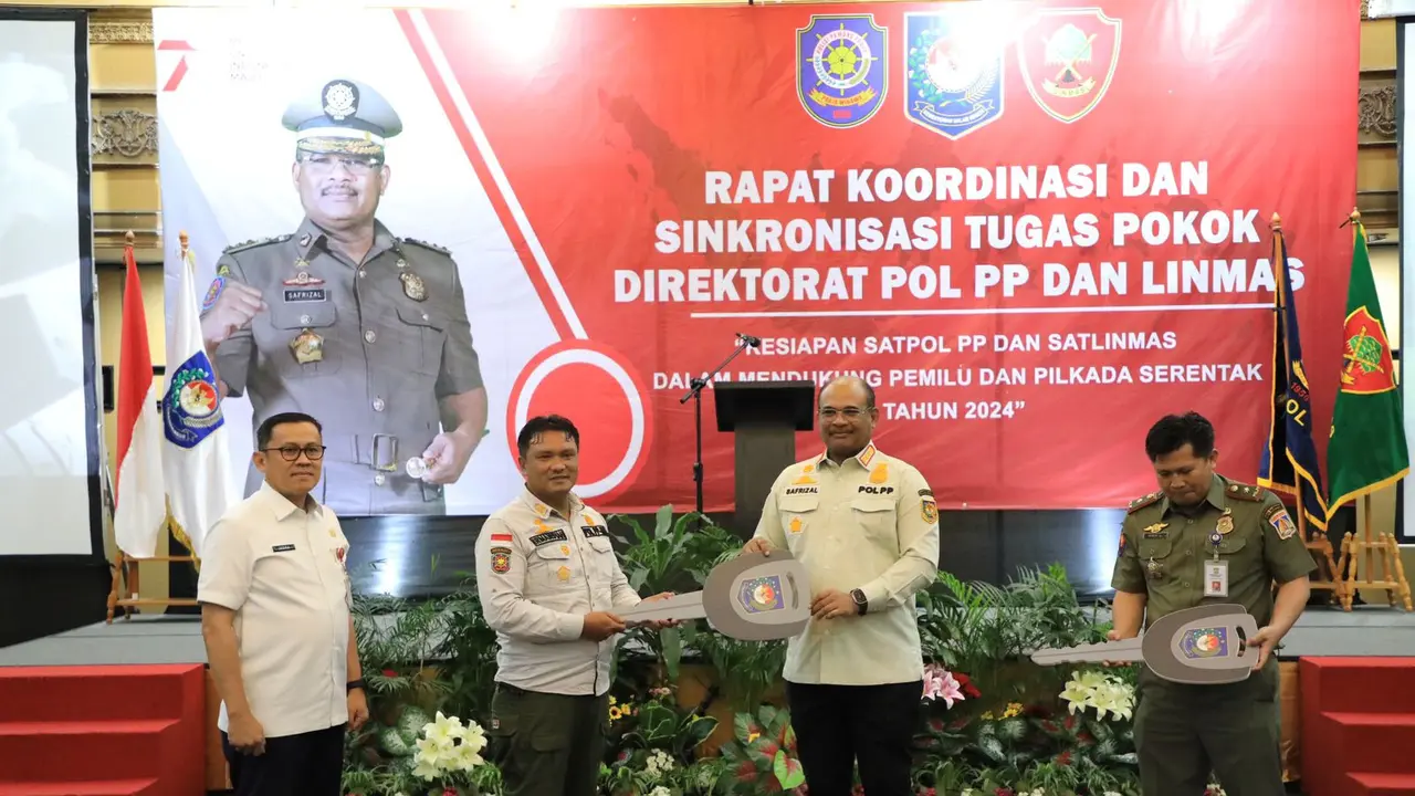 Rapat Koordinasi, Sinkronisasi, dan Sinergitas Penyelenggaraan Tugas dan Fungsi Polisi Pamong Praja dan Pelindungan Masyarakat menjelang Pemilu 2024. (IStimewa)