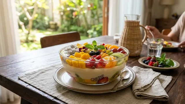 Resep Puding Buah Segar/AI Generated