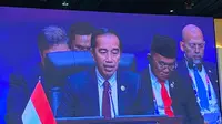 Presiden Jokowi mewakili ASEAN menyampaikan penghargaannya terkait dukungan dari China, Jepang dan Korea Selatan yang selama ini telah membantu pengembangan ekosistem baterai EV (Liputan6.com/Teddy Tri Setio Berty).