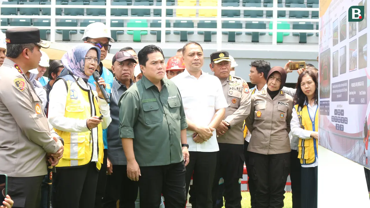 FOTO Erick Thohir Sidak Stadion Gelora Bung Tomo