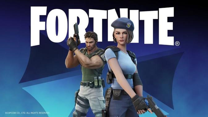 Chris Redfield dan Jill Valentine dari Resident Evil hadir di Fortnite. (Doc: Epic Games)