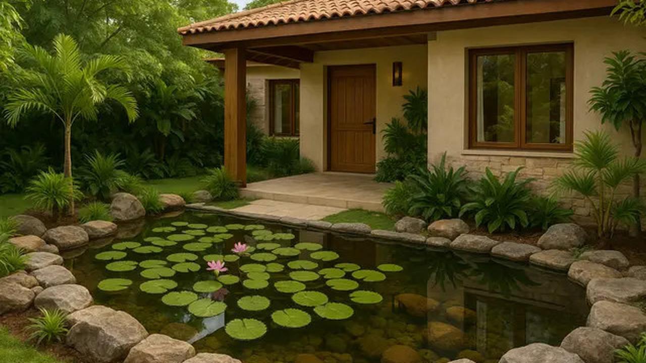 7 Inspirasi Model Rumah Sederhana dengan Kolam Ikan di Depan, Jadi Tren di 2025