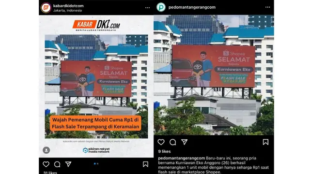 Setelah Viral di Media Sosial, 2 Pemenang Flash Sale Mobil Rp1 Ini Malah Muncul di Baliho Ibukota