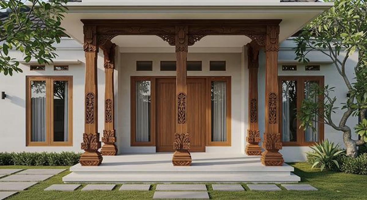 8 Model Joglo Depan Rumah Minimalis 2025, Ornamen Khas Jawa yang Kental tapi Modern