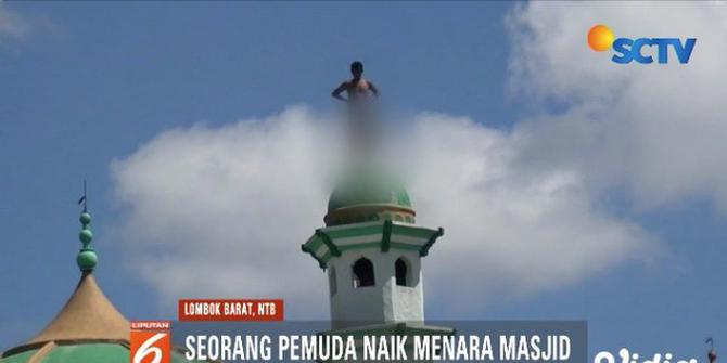 Keinginan Tak Dipenuhi, Pemuda di Lombok Barat Nekat Naik Menara Masjid