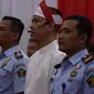 Mantan Juru Bicara Front Pembela Islam (FPI), Munarman, saat mengucapkan ikrar setia kepada Negara Kesatuan Republik Indonesia (NKRI) di Lapas Salemba, Selasa (8/8/2023). (dok Ditjen Pas Kemenhumkam)