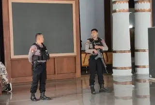 Situasi Mapolresta Pati saat pemeriksaan sejumlah saksi kasus Sudewo. (Liputan6.com/Arief Pramono)