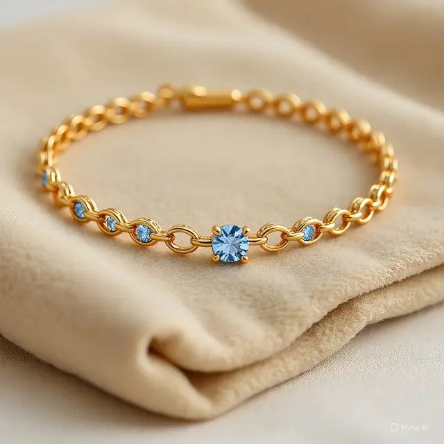Ilustrasi Gelang Emas Tennis (Created by Meta AI)