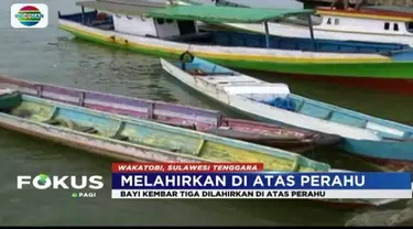 Seorang ibu asal Wakatobi melahirkan bayi kembar tiga di atas perahu, lantaran jarak rumah sakit yang terlalu jauh.