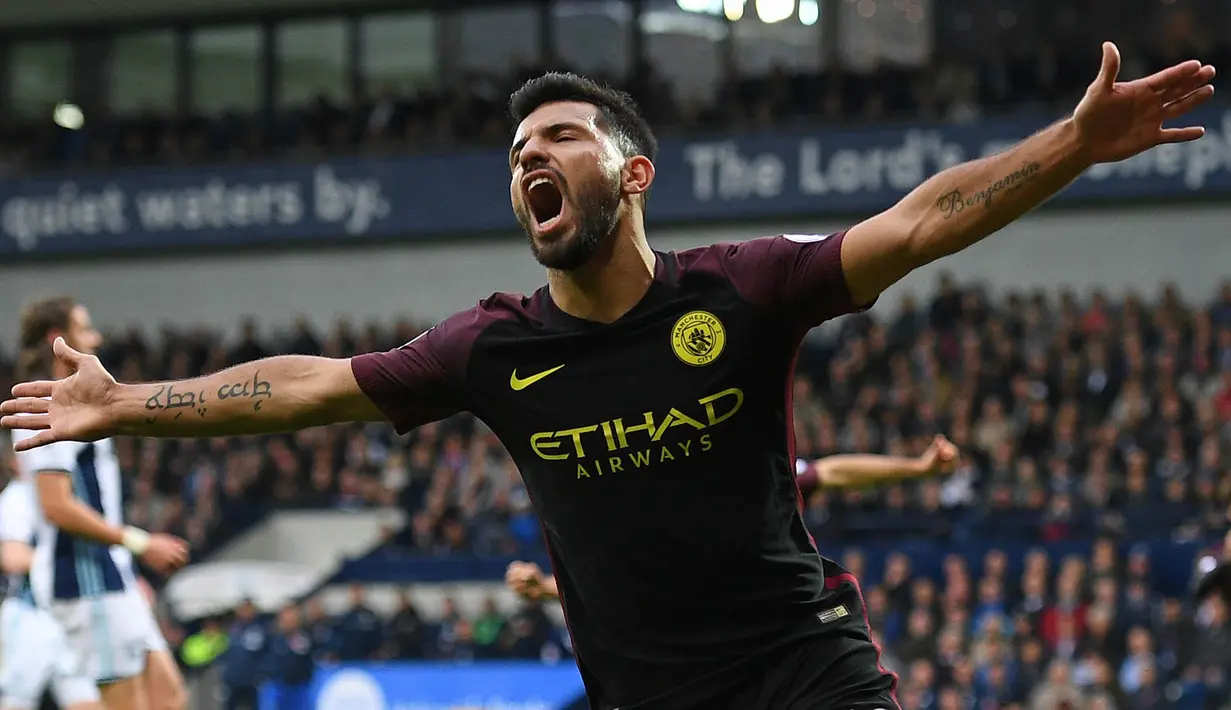 2. Sergio Aguero (Manchester City) - 27 gol dan 1 assist, total 28. (AFP/Justin Tallis) 