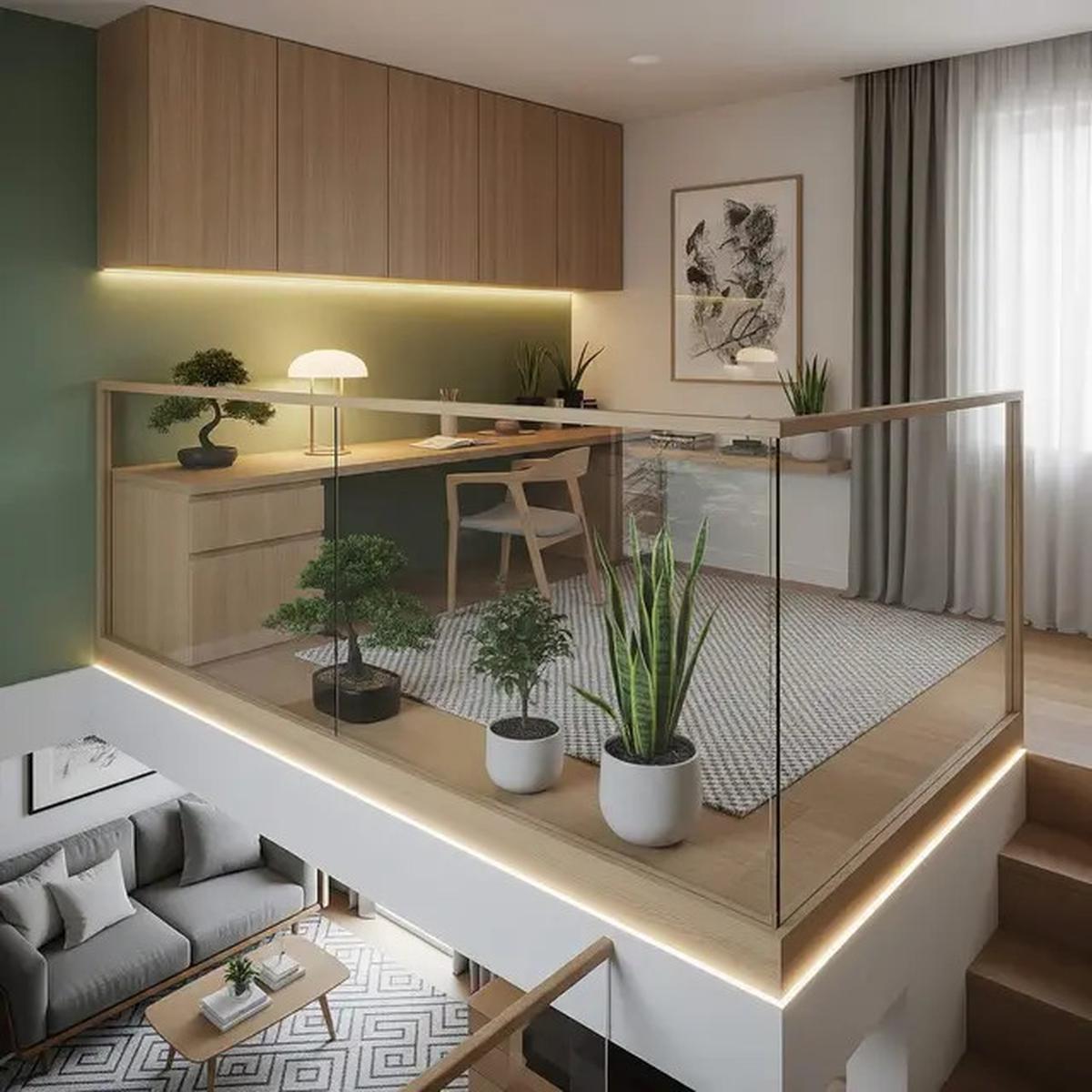 10 Inspirasi Desain Rumah Mezzanine Modern dengan Workspace Cozy di Atas