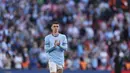 Rupa kecewa pemain Manchester City, Phil Foden setelah timnya kalah dari Crystal Palace dalam laga final Piala FA 2024/2025 yang berlangsung di Stadion Wembley, London, Inggris, Sabtu (17/05/2025) waktu setempat. (AP Photo/Ian Walton)