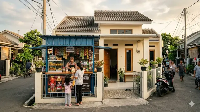 Desain Warung Kecil di Depan Rumah