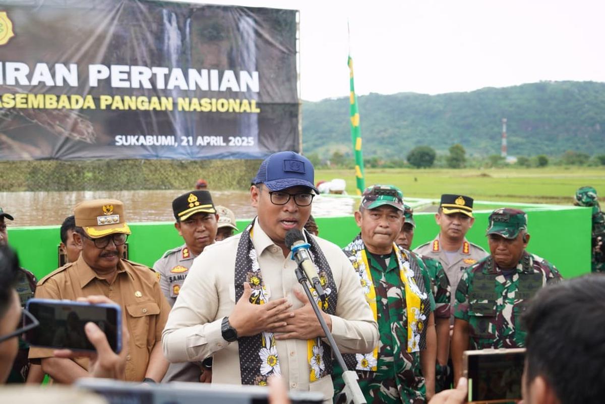 Kasad dan Wamentan Resmikan Sarana Pengairan Ribuan Hektare Sawah di Sukabumi
