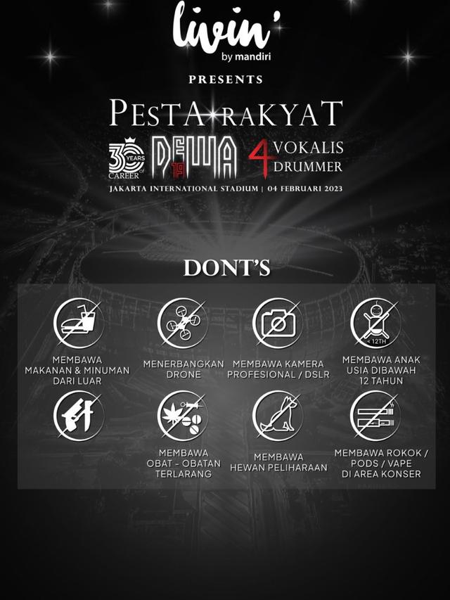 Do's and Don'ts dalam konser Dewa 19. (instagram.com/redline.kreasindo)