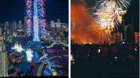 Sejumlah perayaan Tahun Baru 2023  yang berlangsung meriah dan penuh kehangatan. Sumber: Instagram @dubai @pnppppppp