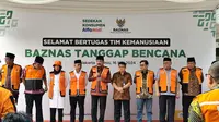 Badan Amil Zakat Nasional (Baznas) berangkatkan tim Baznas Tanggap Bencana (BTB) ke lokasi bencana di Sumatera Barat (Sumbar) pada hari ini, Kamis (16/5/2024). (Liputan6.com/Farrel Bima Haryomukti)