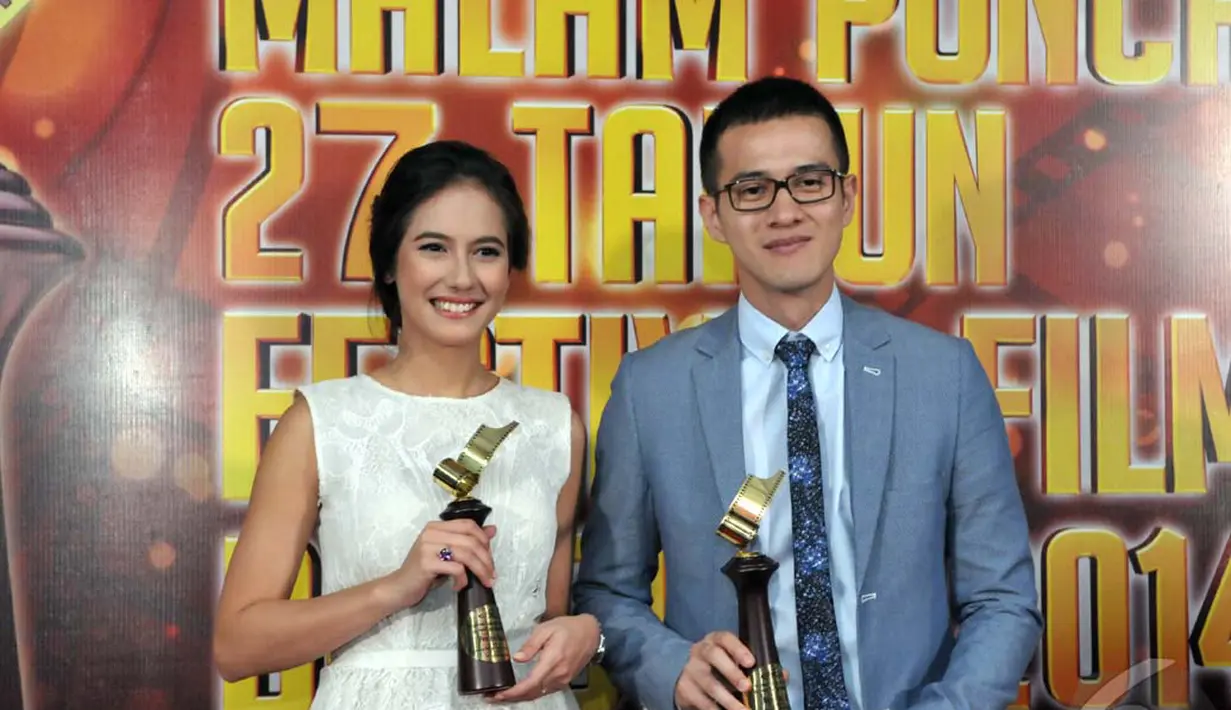 Pevita Pearce dan Herjunot Ali di FBB 2014, Bandung, Sabtu (13/9/2014) (Liputan6.com/Panji Diksana)