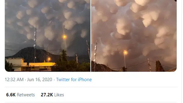 Viral, Penampakan Awan Langka Seperti Gumpalan Kapas di Langit Irak