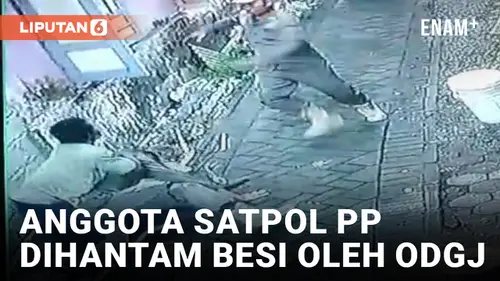 VIDEO: Berniat Menenangkan, Anggota Satpol PP di Banyuwangi Dihantam Besi oleh ODGJ