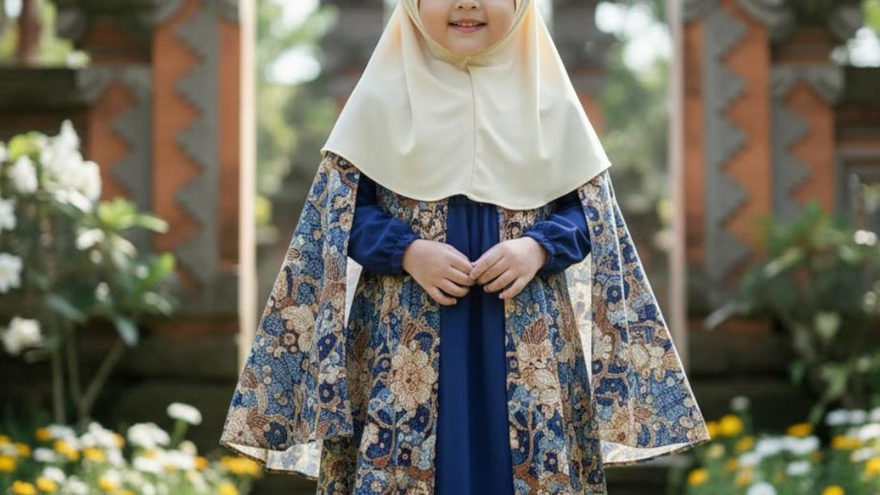 Ilustrasi Gamis Batik Anak