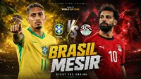 Cover prediksi - Brasil Vs Mesir. (Bola.com/Ai-Generated Image)