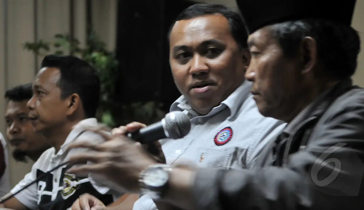 Dalam konferensi pers disebutkan, tahun 2015 akan menjadi aksi terbesar buruh Indonesia karena akan mengerahkan sebanyak 178 ribu buruh, Jakarta , Kamis (23/4/2015). (Liputan6.com/Johan Tallo) 