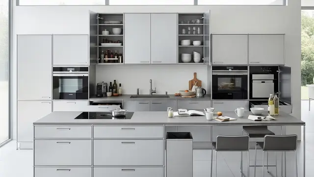 Model Lemari Dapur Minimalis Terbaru Aluminium (Image by Gemini AI)