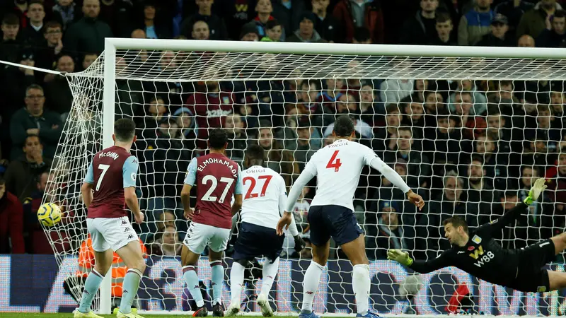 Proses gol penentu kemenangan Liverpool atas Aston Villa oleh Sadio Mane