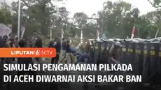 Kesiapan aparat keamanan saat pilkada serentak yang akan digelar November mendatang diuji melalui simulasi fisik. Situasi ricuh diciptakan untuk menguji bagaimana aparat keamanan meredam bentrokan dan kericuhan.