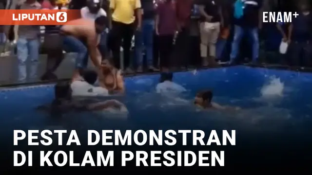 Rayakan Penyerbuan, Demonstran Berenang di Kolam Presiden Sri Lanka