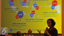 Presentase yang dipaparkan Menteri Keuangan Sri Mulyani saat memberi arahan pejabat Eselon I dan II dalam Rakernas Kementerian Keuangan, Jakarta, Selasa (10/1). (Liputan6.com/Angga Yuniar)