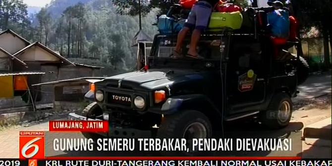 VIDEO: Api Lalap Lereng Gunung Semeru, Pendaki Dievakuasi