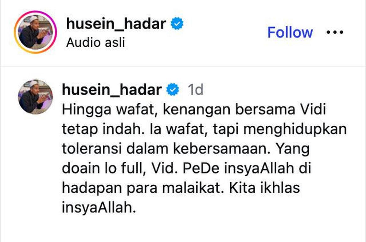 Habib Jafar Akui Vidi Aldiano The Real Duta Persahabatan: PD Insyaallah di Hadapan Para Malaikat