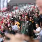 Calon wakil presiden Mahfud Md di kampanye akbar Ganjar-Mahfud bertajuk Harapan Jutaan Rakyat (Hajatan Rakyat) dan Konser Salam Metal 03 Menang Total di Stadion Gelora Bung Karno (GBK), Senayan, Jakarta Pusat, Sabtu (3/2/2024). (Liputan6.com/Ady Anugrahadi)