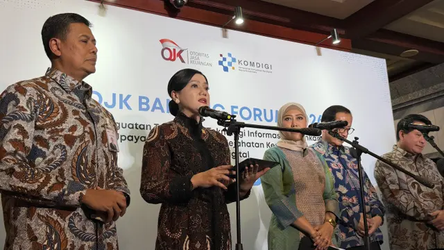 Ketua Dewan Komisioner OJK Friderica Widyasari Dewi dalam OJK Banking Forum 2026, di Gedung Radius Prawiro, Jakarta Pusat, Selasa (14/7/2026). (Foto: Liputan6.com/Tira Santia)