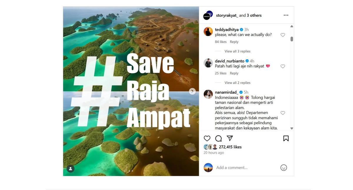 Potret Raja Ampat Rusak Akibat Penambangan Nikel, Deretan Artis Ini Sampai Meluapkan Kekecewaannya