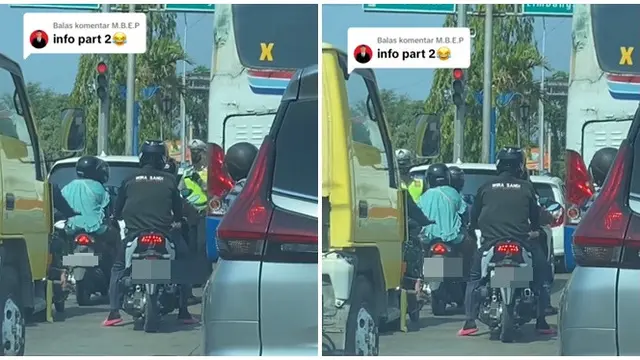 Ketahuan Polisi Tak Pakai Helm, Aksi Pria Sembunyi di Bus Ini Bikin Tepuk Jidat