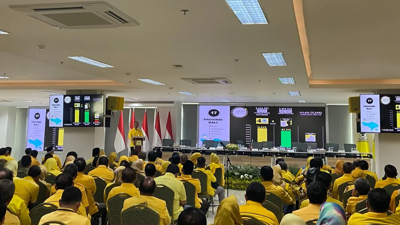Ketua Umum DPP Partai Golkar Airlangga Hartarto menggelar rapat, persiapan Pemilu 2024, Selasa (21/11/2023).