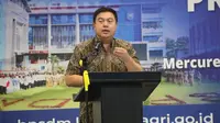 Sekretaris Jenderal (Sekjen) Kementerian Dalam Negeri (Kemendagri) Tomsi Tohir saat memberikan arahan pada kegiatan Pendalaman Tugas Pimpinan dan Anggota DPRD Provinsi Jatim di Hotel Mercure Ancol, Jakarta, Kamis (17/9/2026). (Foto: Puspen Kemendagri).