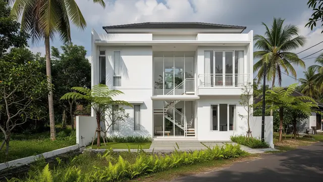 Rumah Dua Lantai dengan Tangga Tengah