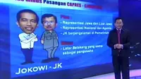 Berdasarkan hasil survey yang dihasilkan dari politisi senior Saiful Mujani pasangan Jokowi dan Jusuf Kalla tetap menempati tingkat kerterpilihan. 