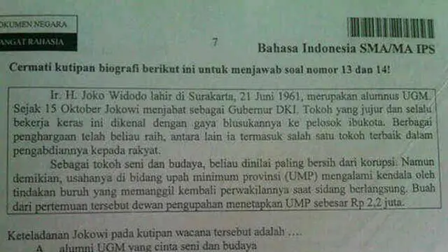 Dituding Kampanye dalam Soal UN, Ini Kata Jokowi