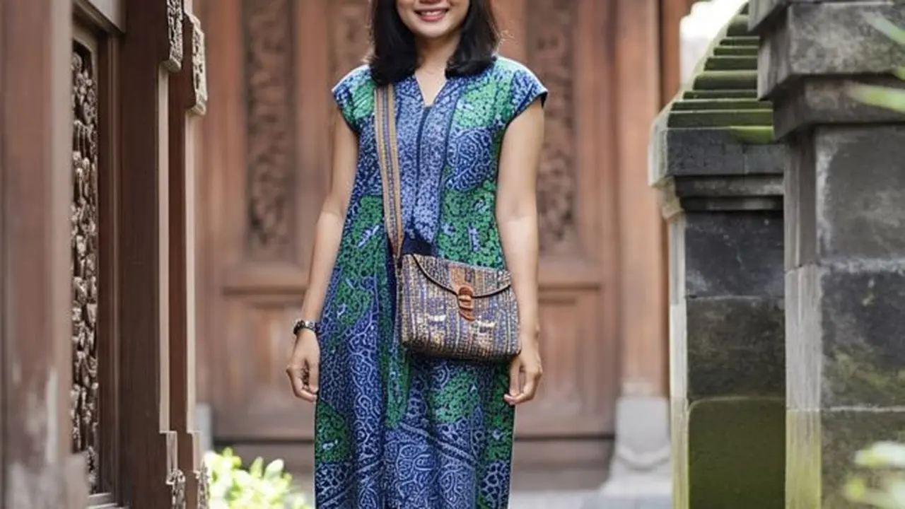 Ilustrasi Dress Batik Santai untuk Liburan (Sumber Gambar: Meta AI)